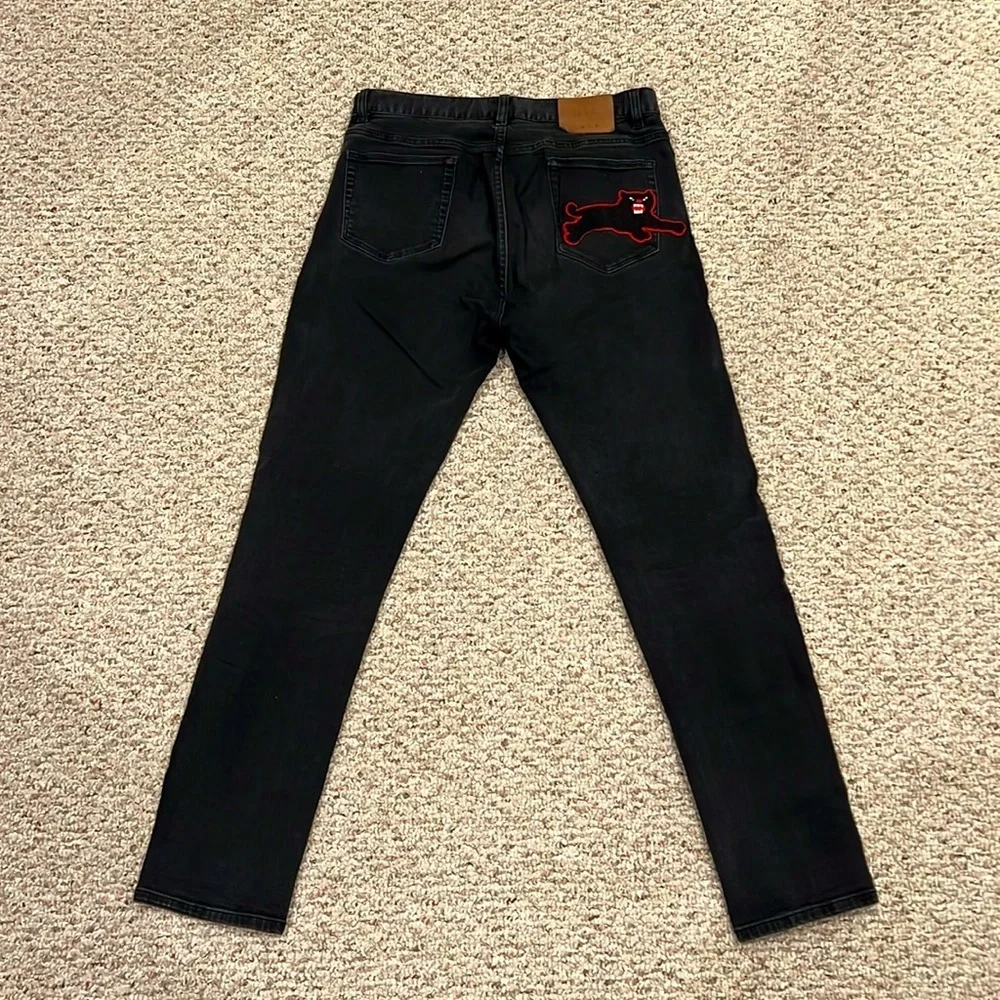 GUCCI Black Skinny Jeans Embroidered Panther- Men’s 33x31_2